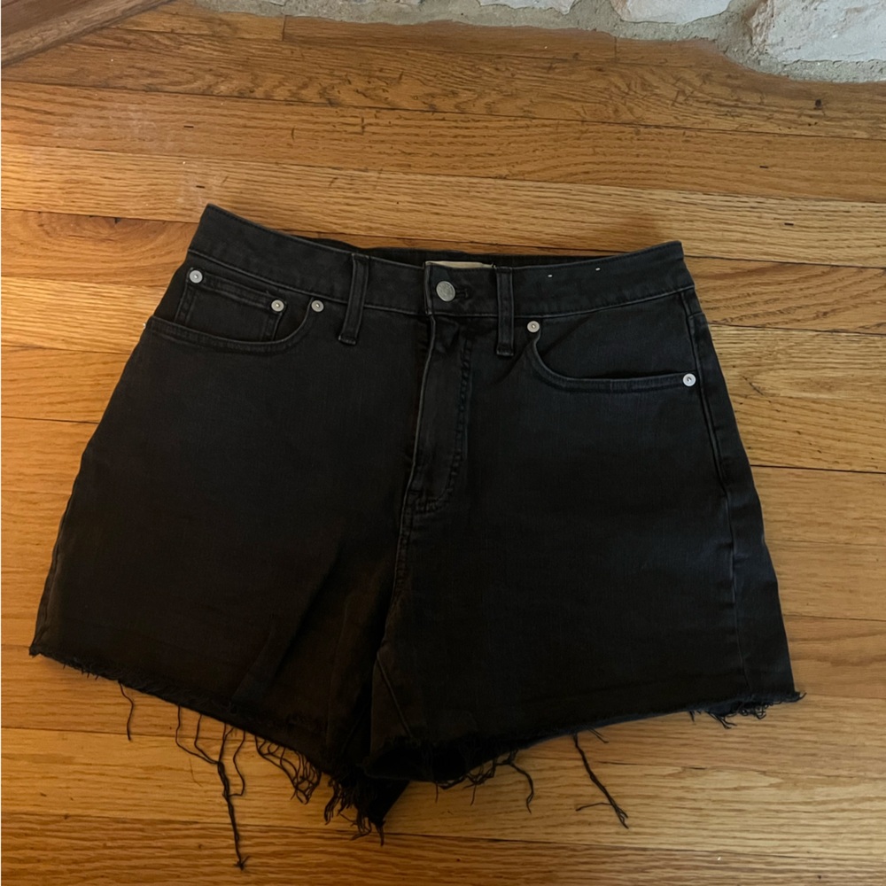 Madewell Black Curvy High-Rise Denim Shorts